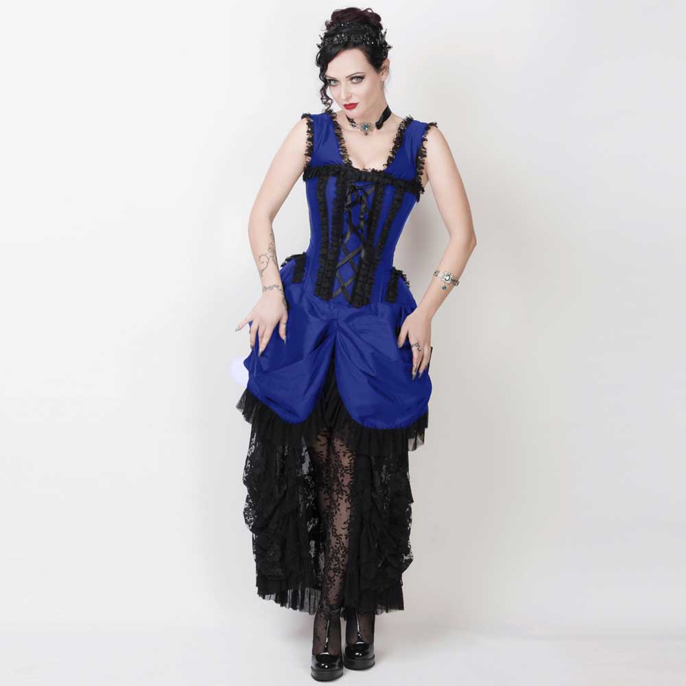 Attitude Corsets - Victorian long dress Longue corset robe - Bleu